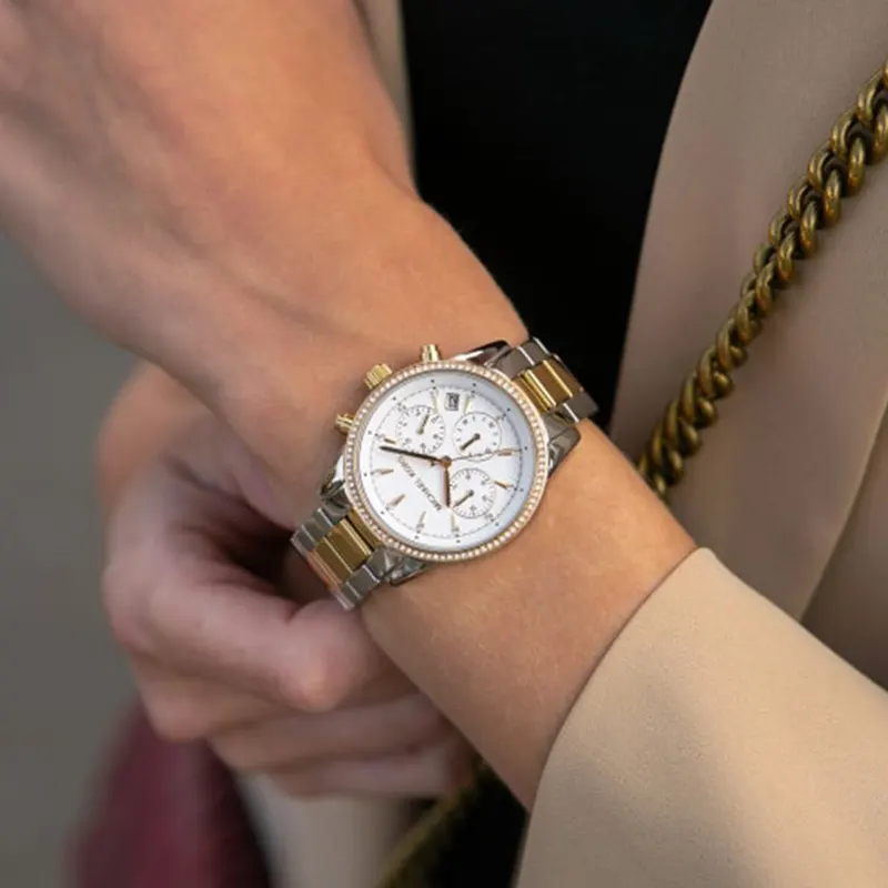 Michael Kors Ritz Chronograph Rose Gold-tone Ladies Watch- MK6474